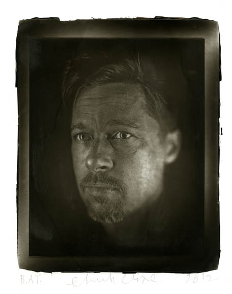 Chuck Close Woodburytype print from portrait of Brad - 3/4 left view.