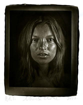 Large image of Chuck Close Woodburytype print from portrait of Kate - front view.