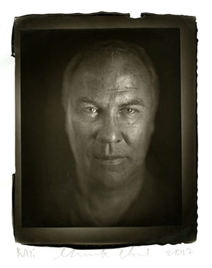 Chuck Close Woodburytype print from portrait of Robert - front view.