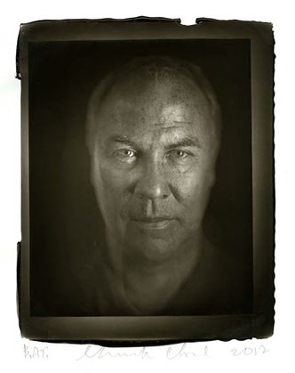 Chuck Close Woodburytype print from portrait of Robert - front view.
