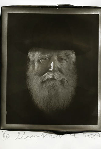 Chuck Close Woodburytype print from portrait of James - front view.