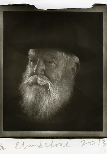 Chuck Close Woodburytype print from portrait of James - 3/4 view.