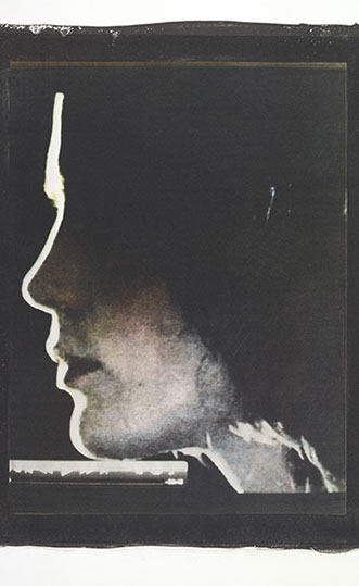 Elizabeth Peyton, "Portrait." Five color gum bichromate print, 12 x 16 inches on a 20 x 24 sheet.